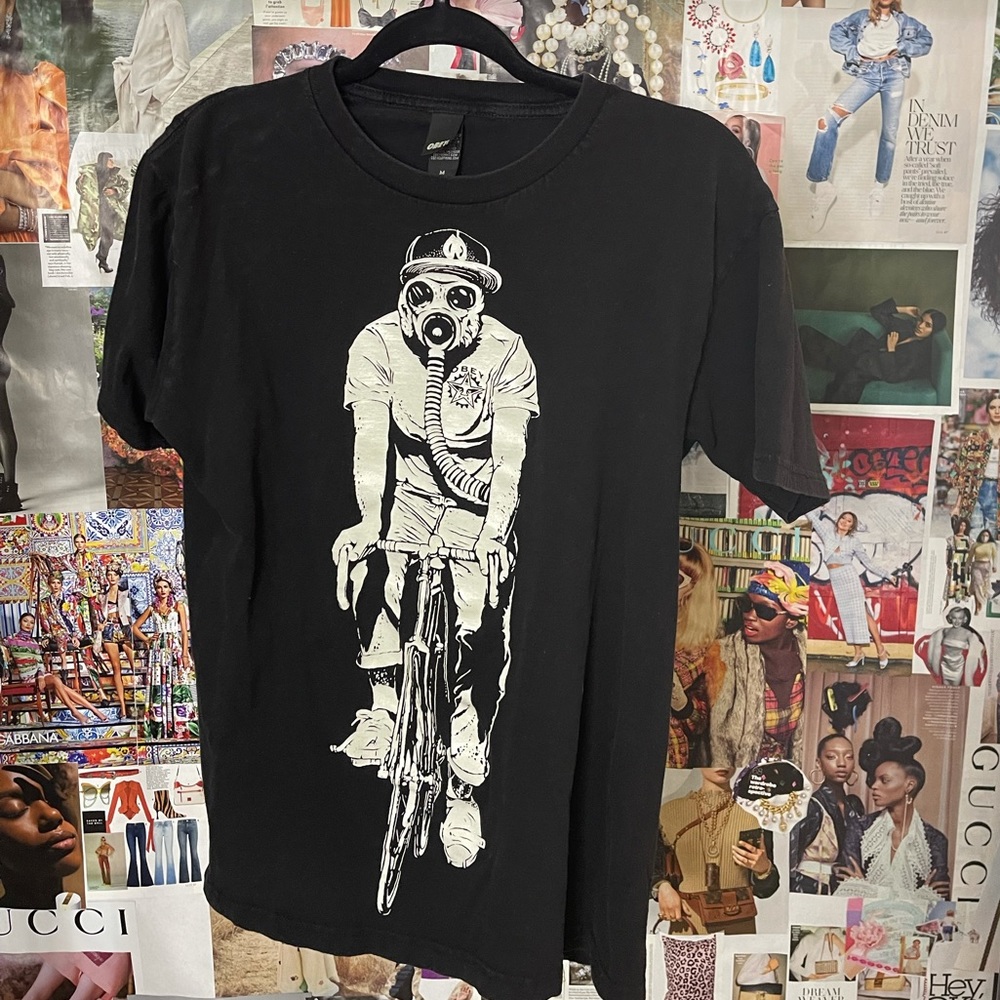 Obey Glow in the Dark Gas Mask Black Shirt
